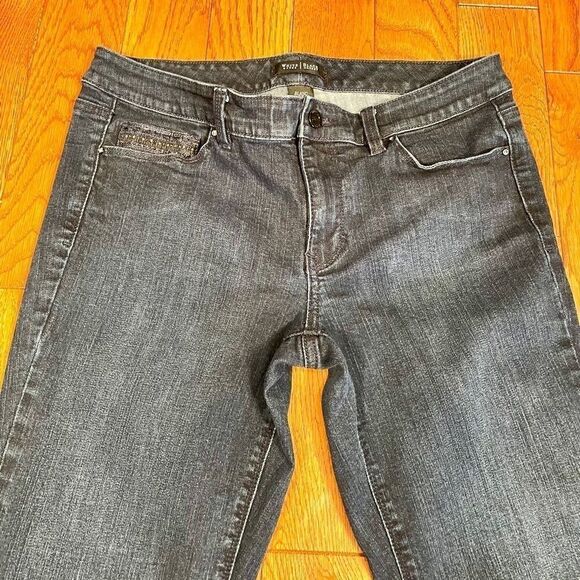 BLACK BOOT LEG JEANS SIZE 8S by WHITE/BLACK - Picture 2 of 9